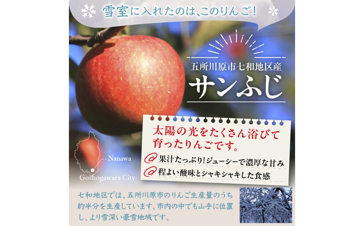 雪室りんご 【数量限定！】 サンふじ 2kg 程度【2026年3月上旬～下旬
