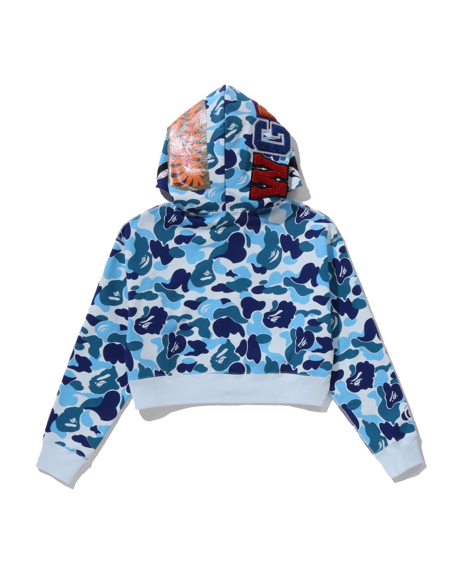 A BATHING APE® Abc Camo Crystal Stone Shark Cropped Full Zip