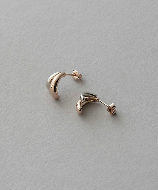 バイカラー ダブルライン ピアス | ete bijoux (Women)/エテ ビジュー