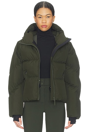 Line & Dot Saylor Belted Puffer Jacket in Olive | REVOLVE