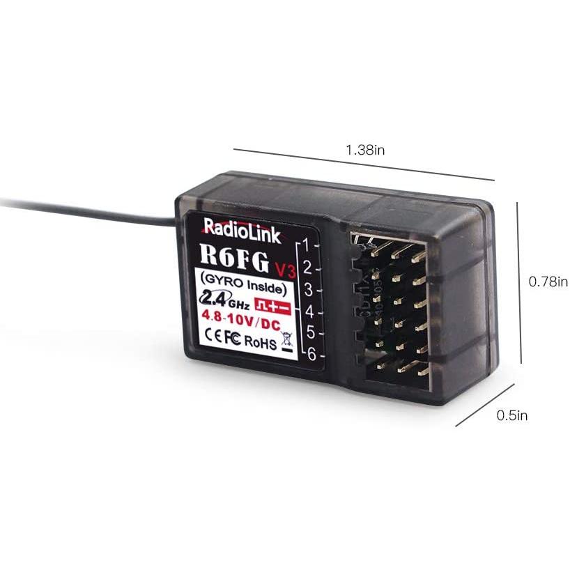 Radiolink R6FG 6CH RC ジャイロ内蔵受信機 2.4G HVサーボ対応 対応