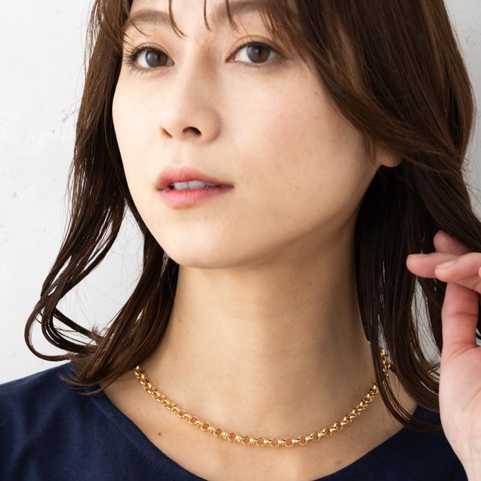 約40cm ロロチェーン ネックレス イタリア製 幅約5.5mm K18 YG 18金