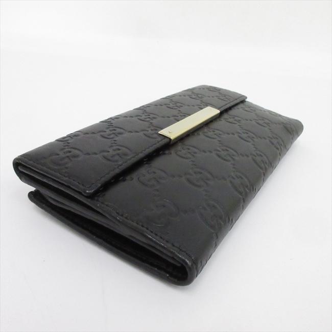 GUCCI(グッチ) シマ 長財布 112715 黒 ブラック レザー 【ブランド財布