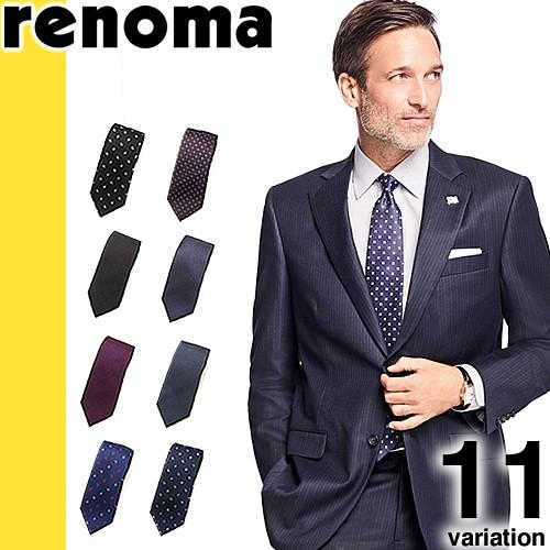 renoma（レノマ） ネクタイ ブランド シルク メンズ ドット ブルー