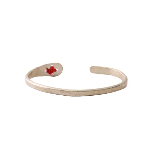 m.a+（エムエークロス） ： stitched cross silver bangle ： AB11