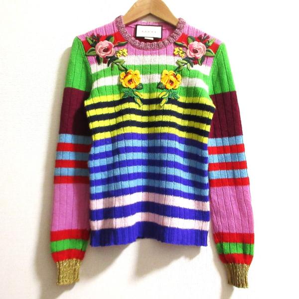 GUCCI（グッチ） 良品 ウールカシミヤ フラワーエンブロイダリー