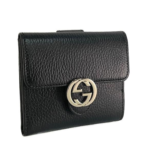 GUCCI（グッチ） 二つ折り 財布 ダラーカーフ ブラック 615525 CAO0G