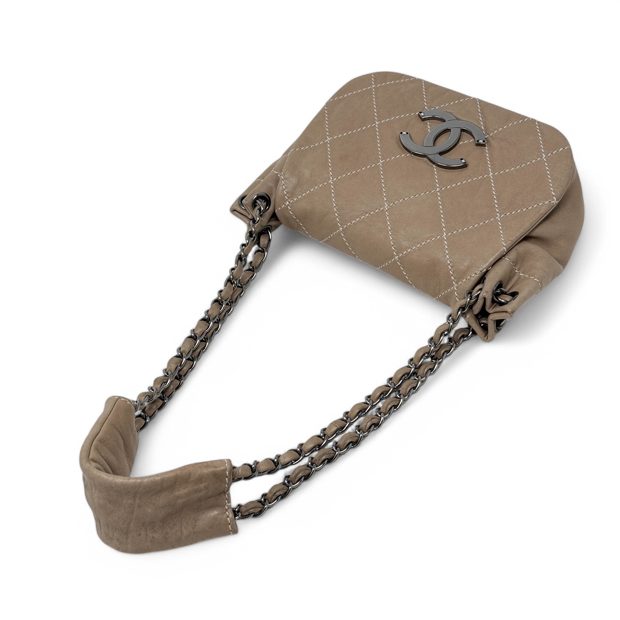 Chanel Brown Surpique Accordion Flap | Jadore Couture
