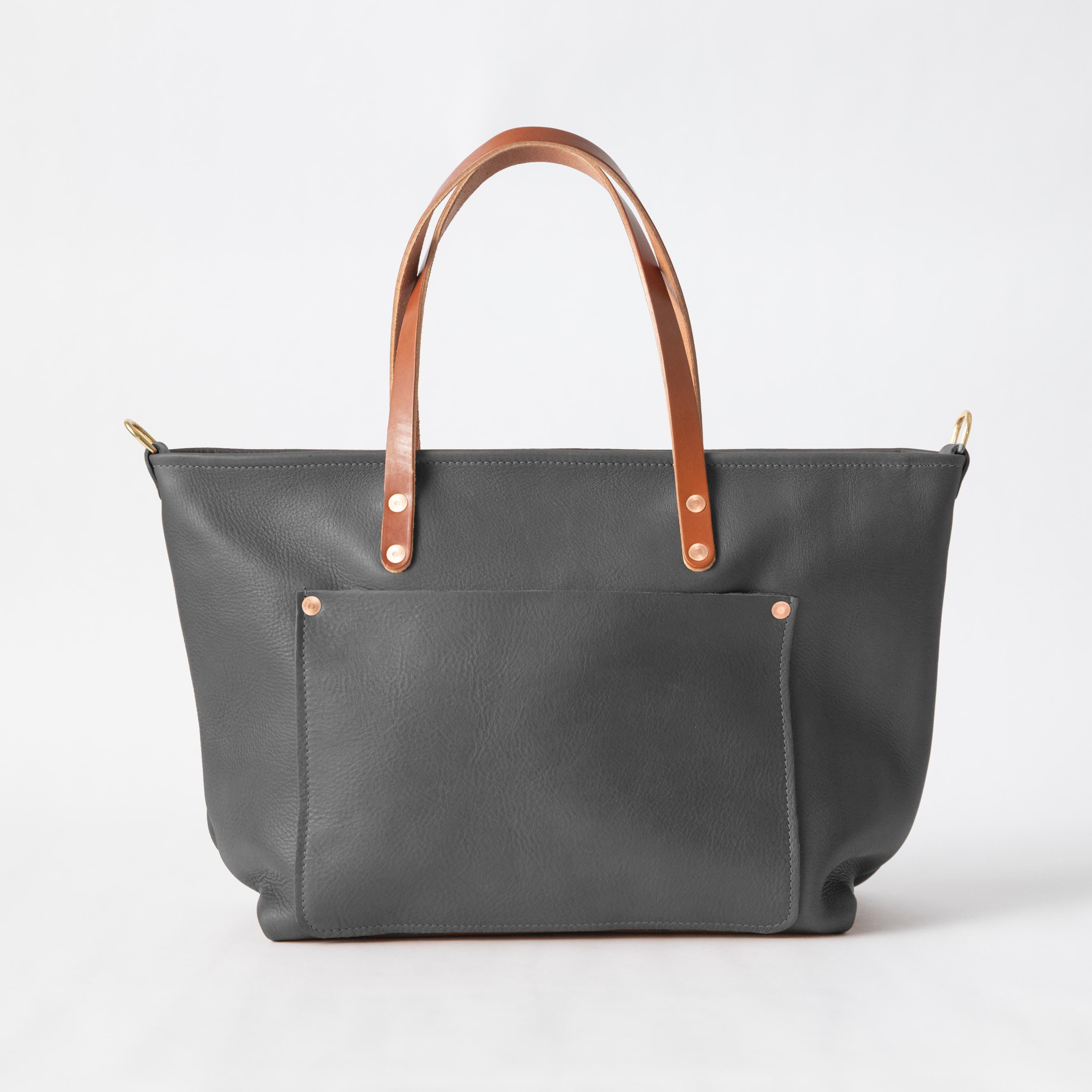 Violet Cypress Market Tote | Large Leather Tote Bag made in the