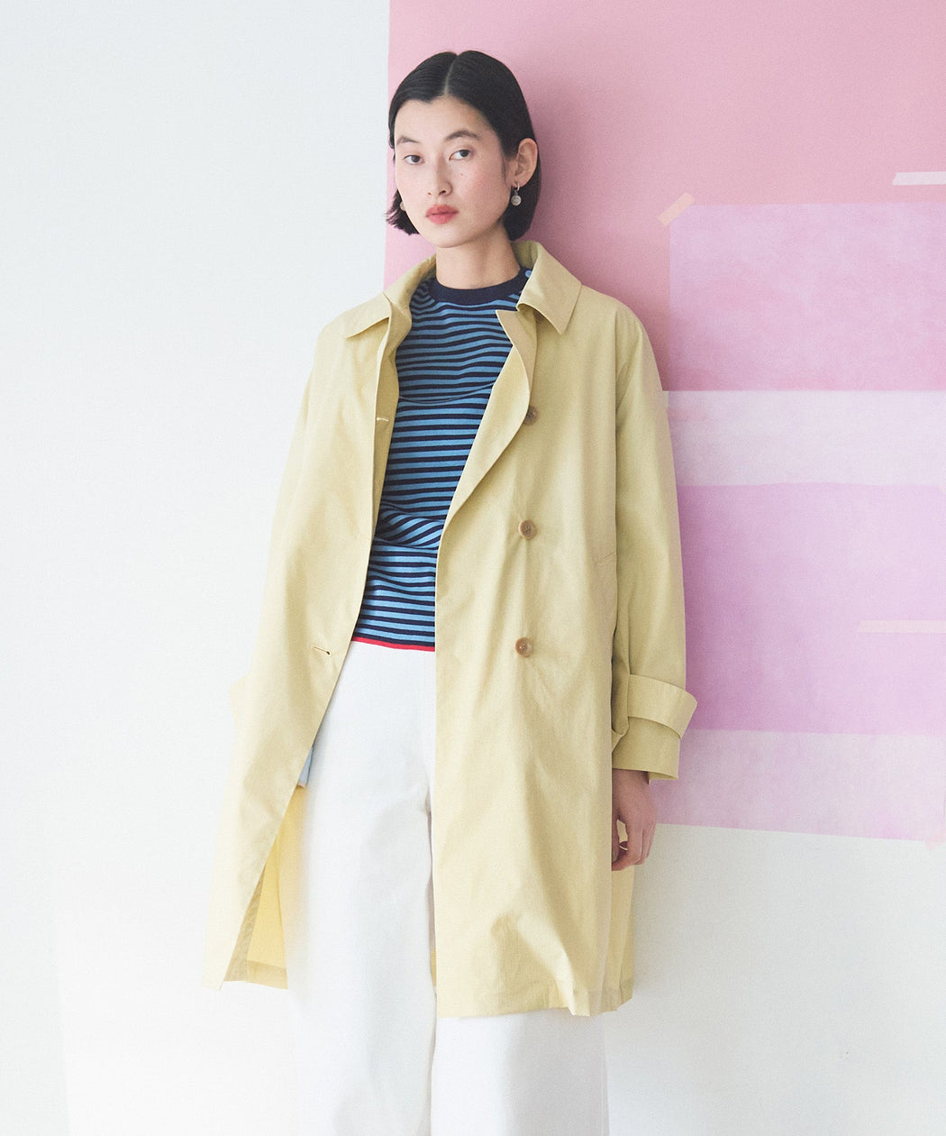 リバティライナー付きステンカラーコート — LA MARINE FRANCAISE