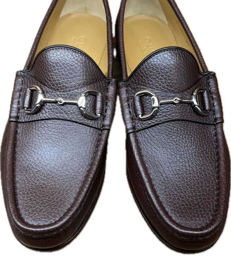 GUCCI】グッチ 367762 ビットローファー シボレザー ブラウン サイズ