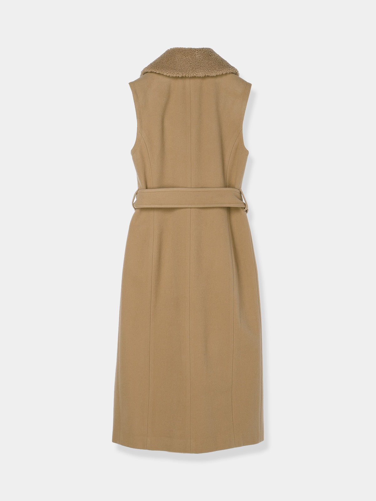 Belted Wool long gilet – L'AUBE BLANC