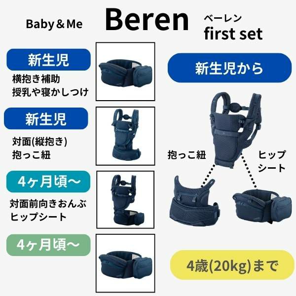 ベビーアンドミー ベーレン ヒップシートキャリア収納ポケット付き