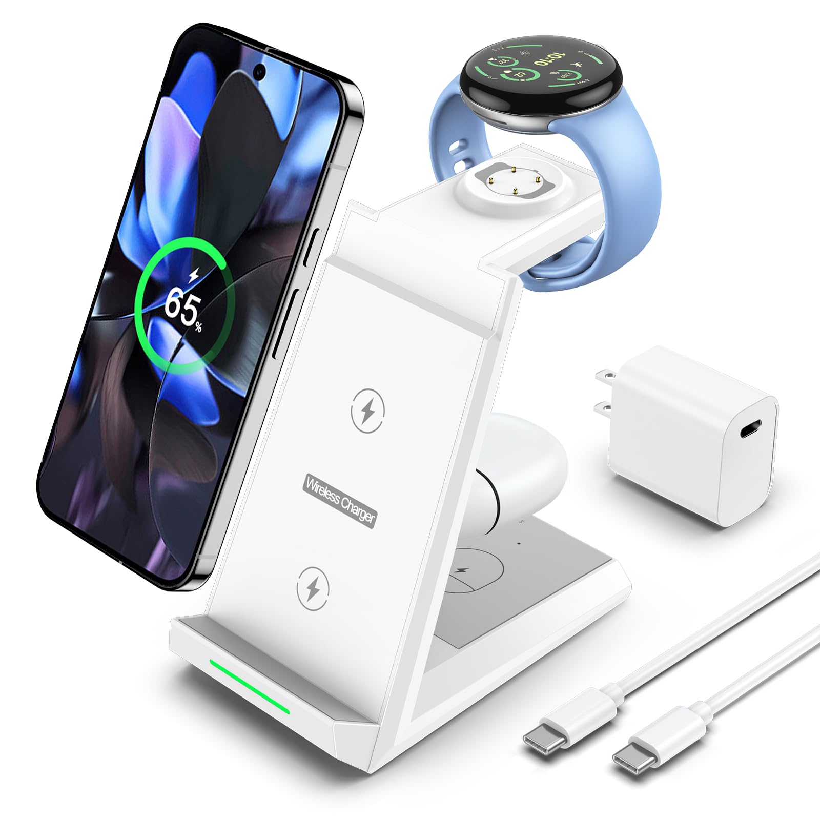 Amazon.co.jp: NANAMI 3in1 ワイヤレス充電器 Google Pixel専用 15W