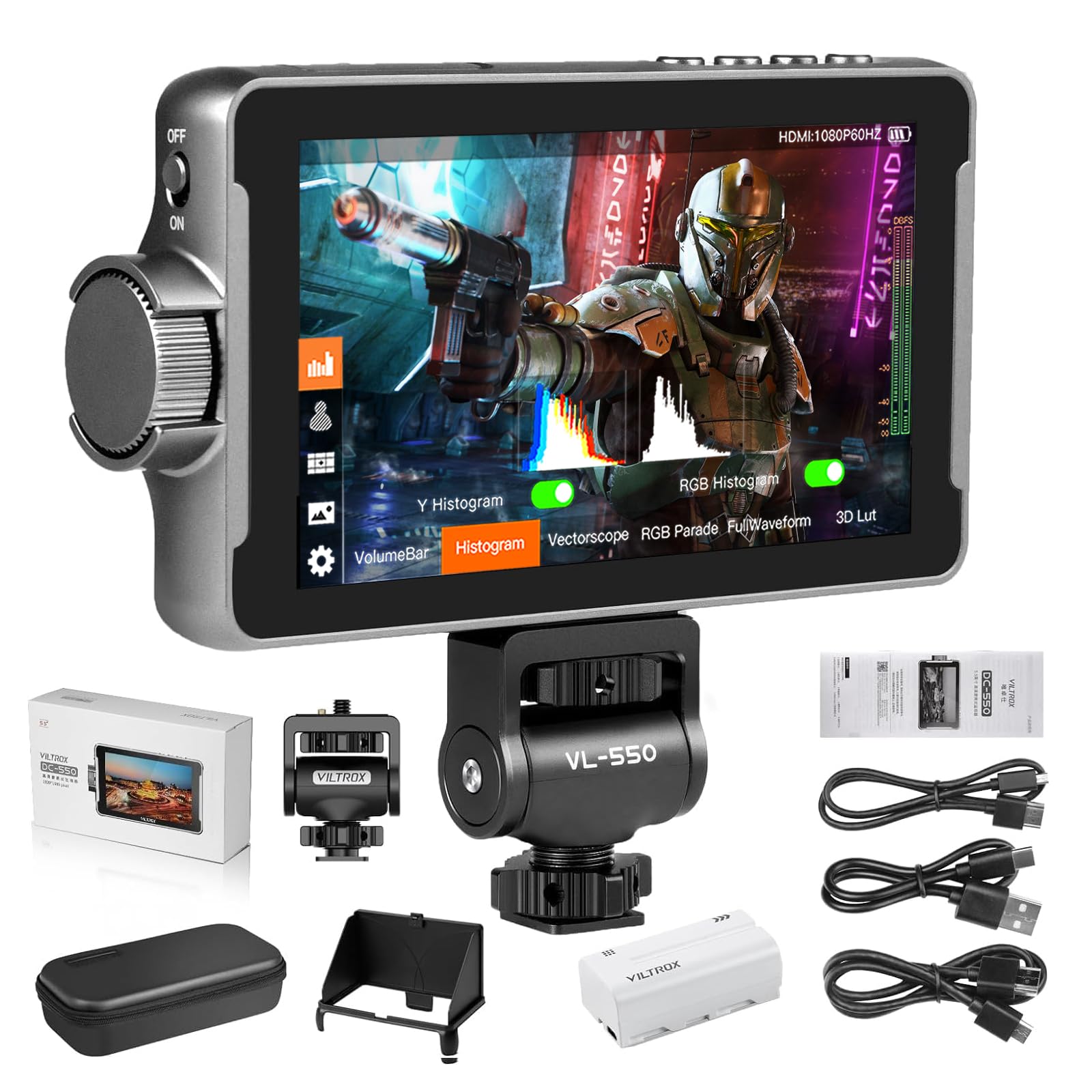 Amazon | VILTROX 5.5インチ カメラモニター 1200ニット 高輝度 フルHD