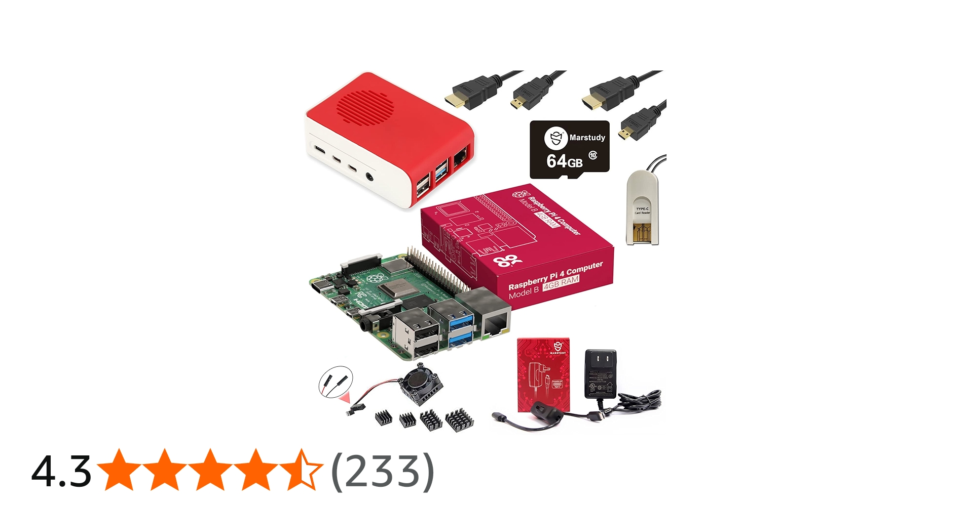 Amazon.co.jp: Marstudyラズベリーパイ4B Starterキット(64GB Edition