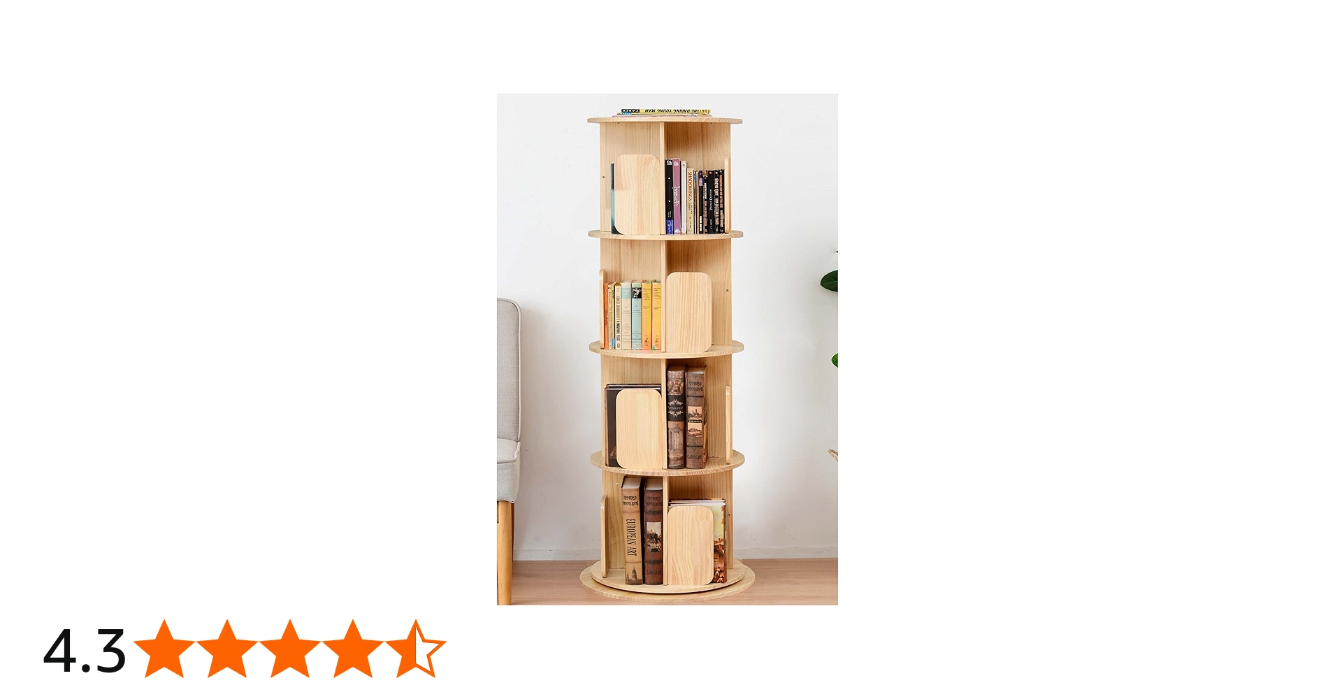 Amazon｜山善(YAMAZEN) 本棚 (回転式本棚) 絵本棚 天板に物が置ける A4