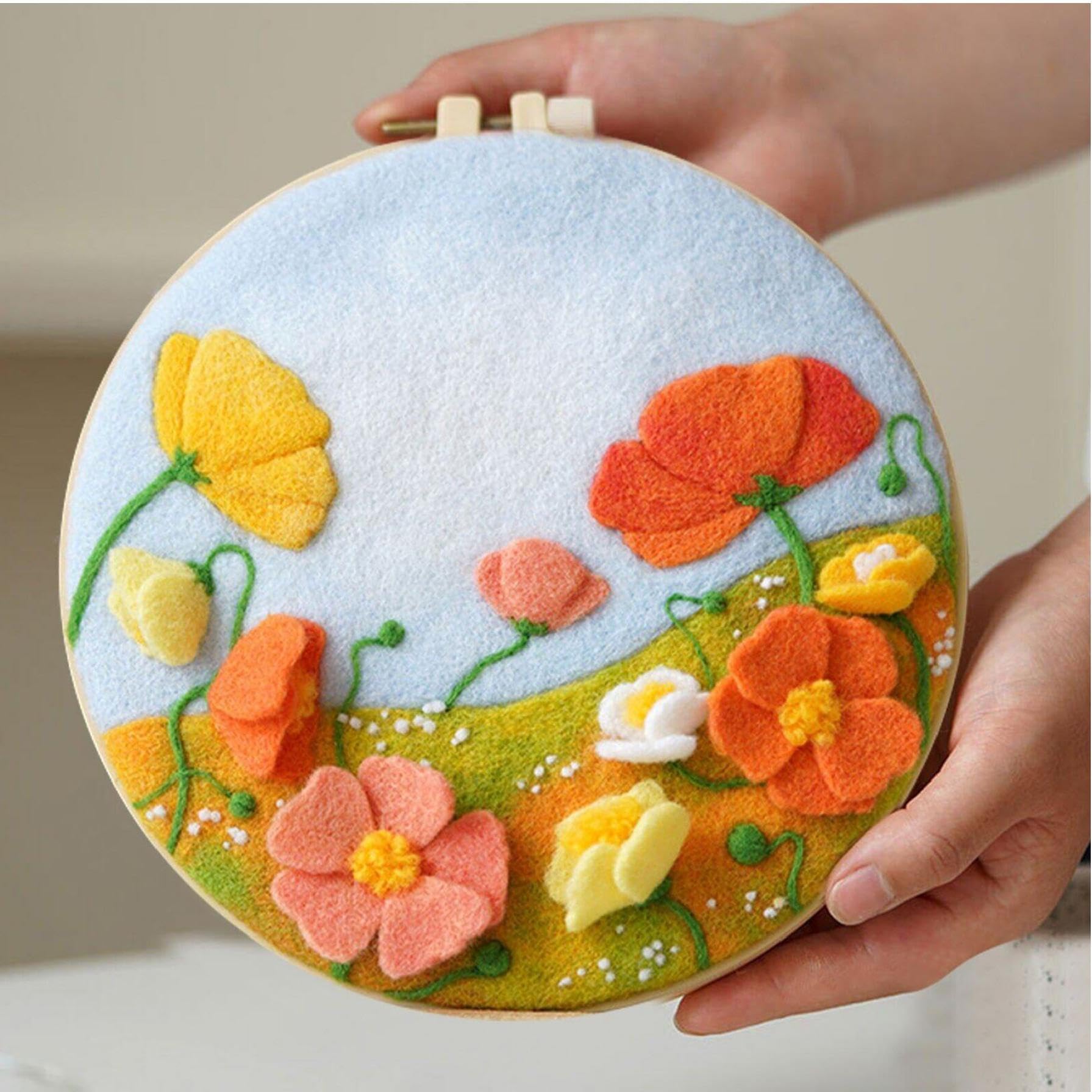 Amazon | Diy羊毛フェルト絵画針刺フェルト入門キット羊毛絵画画像材料