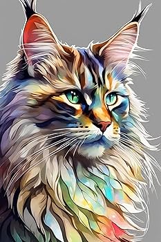 Amazon.com: Maine Coon Cat Diamond Art,5D Full Diamond Painting