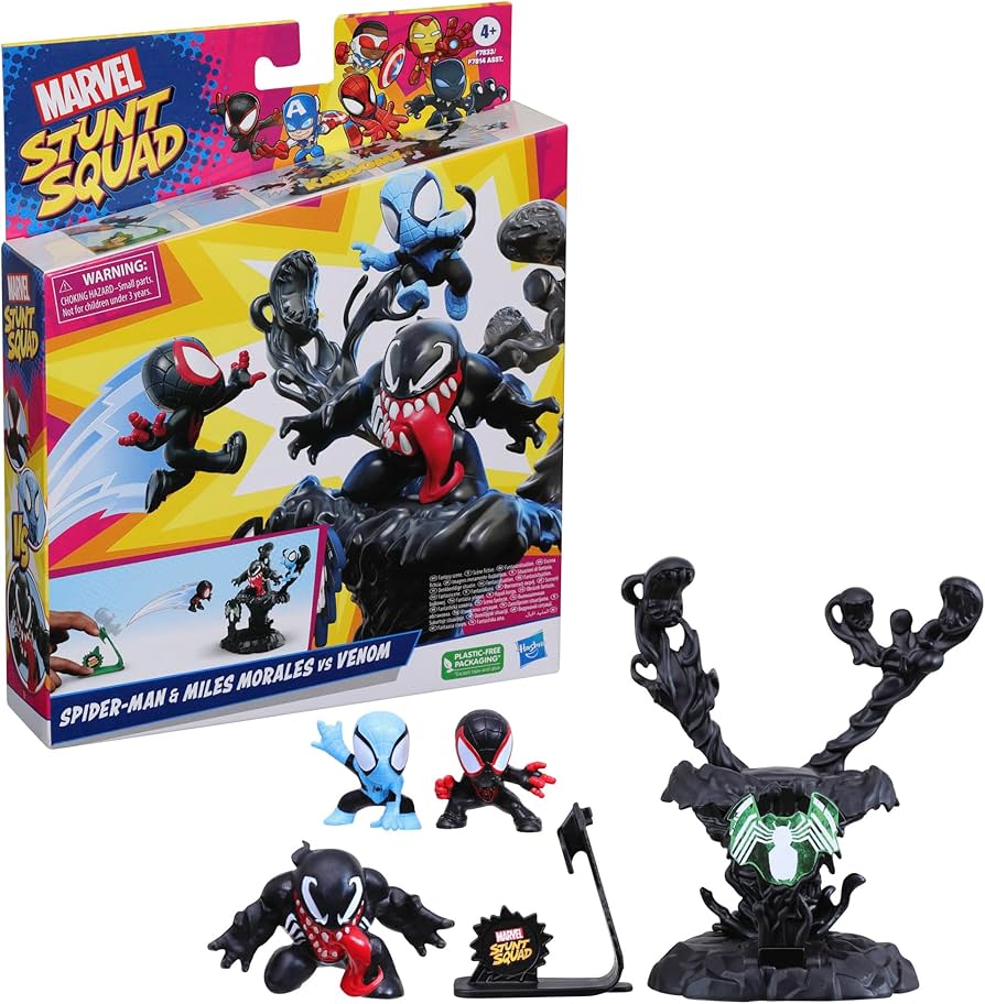 Amazon.com: Marvel Stunt Squad Villain Knockdown Playset, Spider
