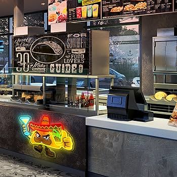Amazon.co.jp: Tacos ネオンサイン 壁装飾 調光機能付き LED タコス