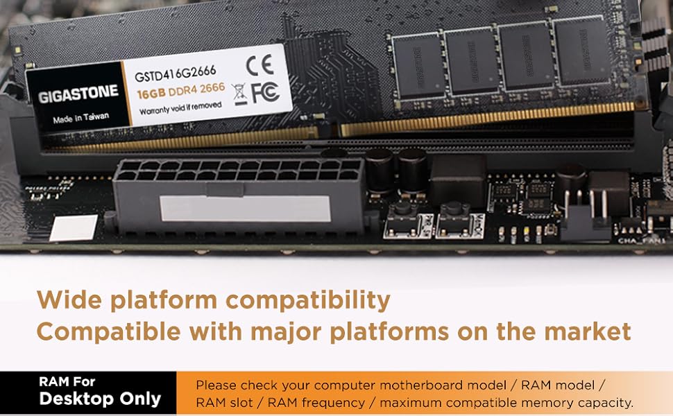 DDR4 RAM】GIGASTONE 32GB Kit (2x16GB) DDR4 2666MHz (2400MHz or