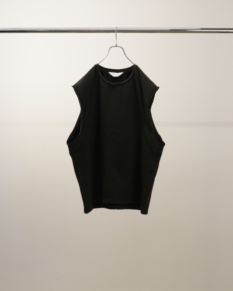 charbon / POLARTEC POWER DRY SLEEVELESS T-SHIRTS（OVAL LOGO）BLACK
