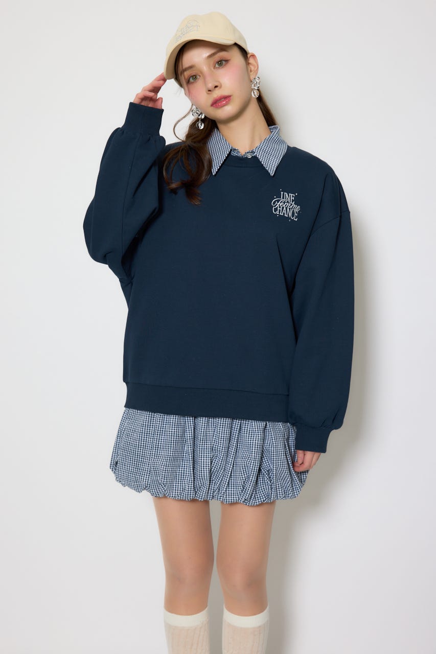 rienda | バルーンシャツセットスウェットワンピース (ワンピース(ミニ