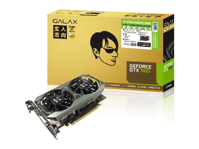 玄人志向 GF-GTX960-E4GB/OC2/SHORT GeForce GTX 960 4GB 128-bit