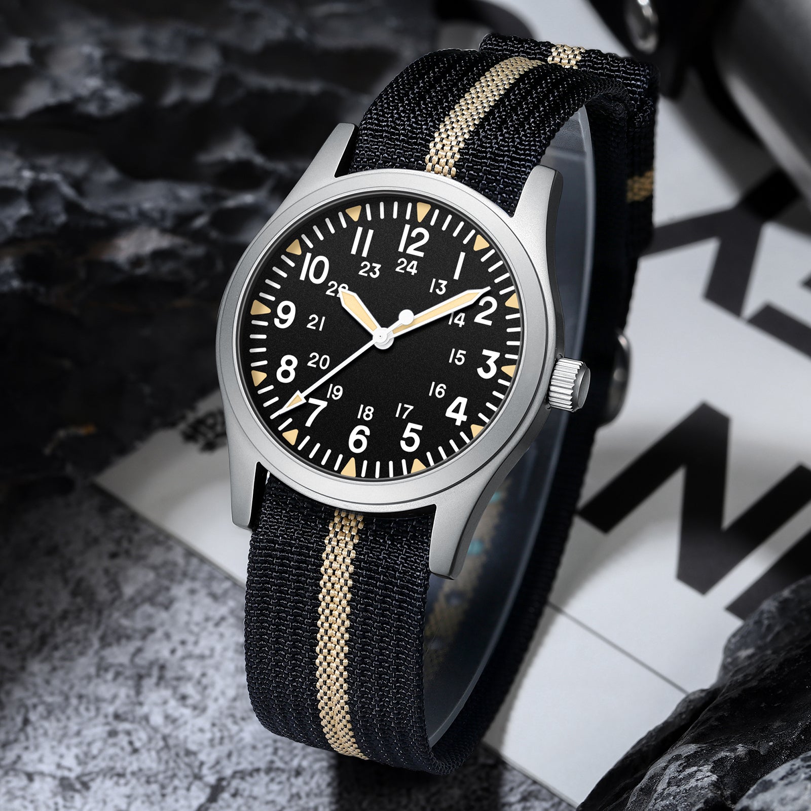 Militrek Field Quartz Men Watch 37mm VH31 Movement 100M Waterproof
