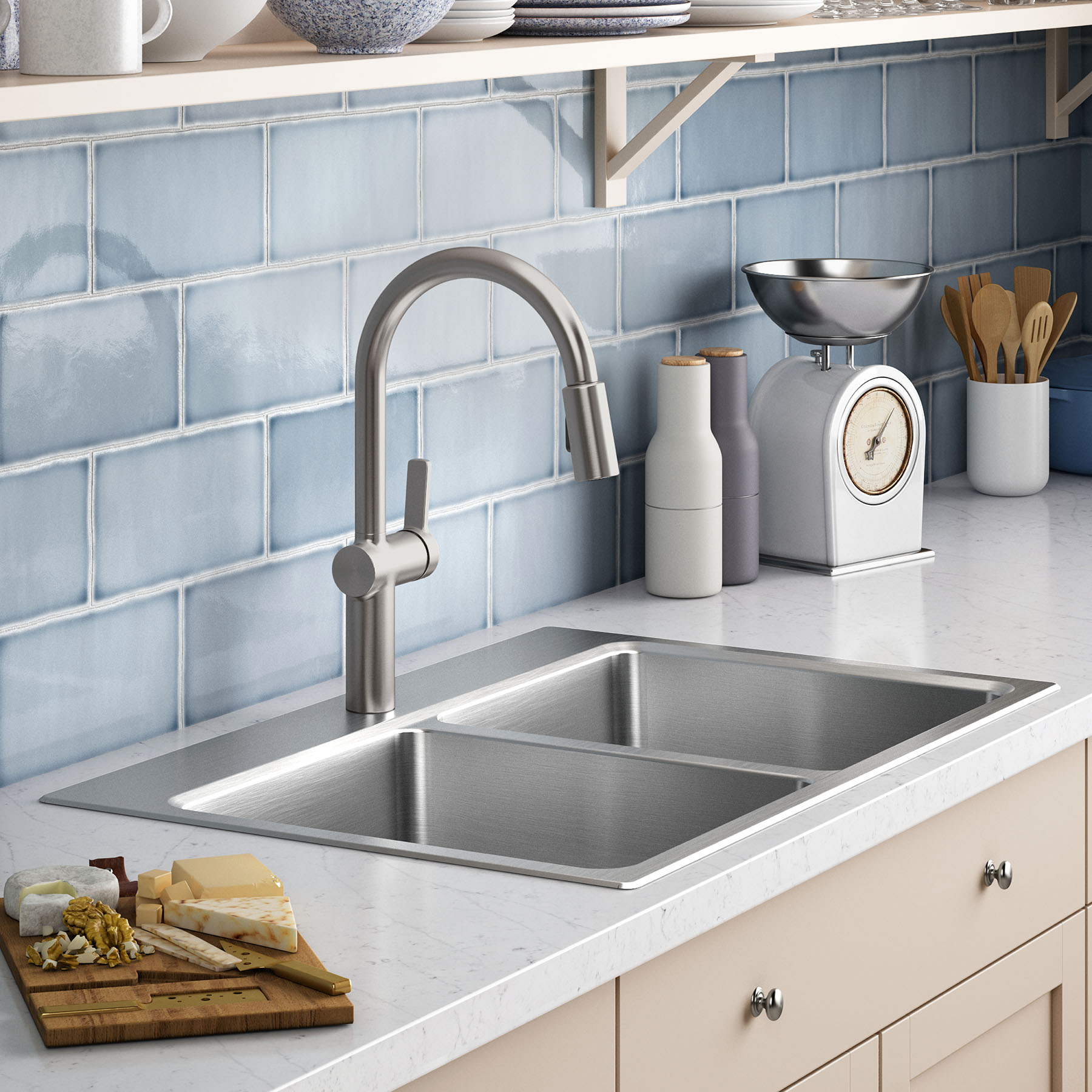 KOHLER Prologue Dual-mount 33-in x 22-in Stainless Steel Double