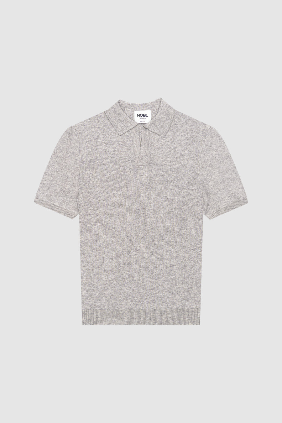 Corey Short Sleeve Knit Polo - Grey Marl – Nobl