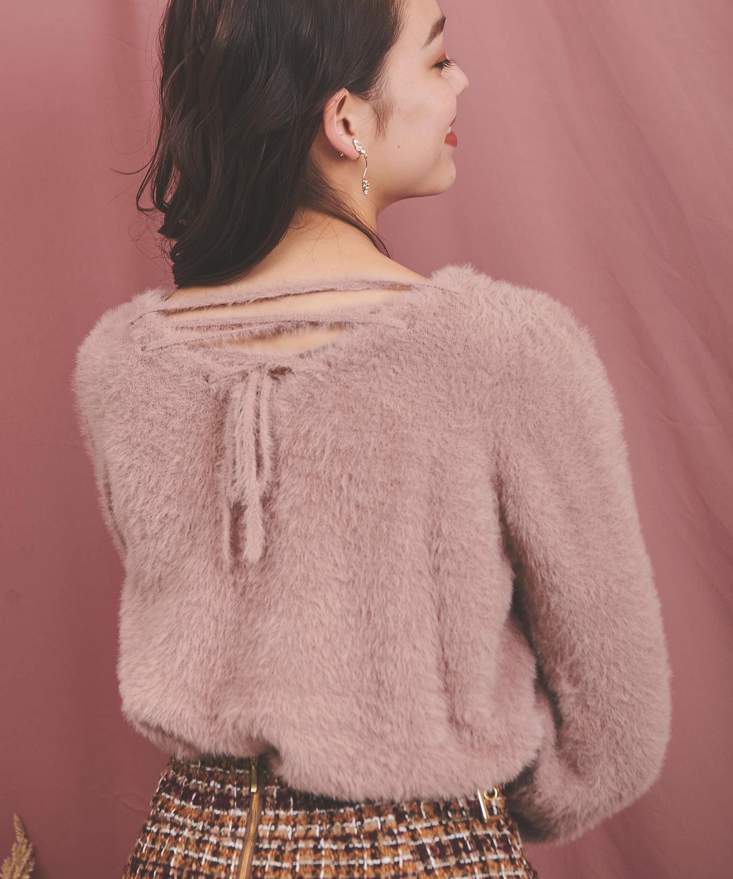 レースアップシャギーニット | ニット | NOELA OFFICIAL WEB STORE