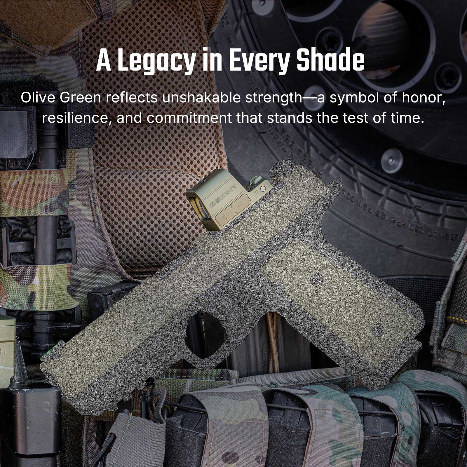 Multi Reticle Red Dot Sight: Olive Green Enclosed Optic - Osight