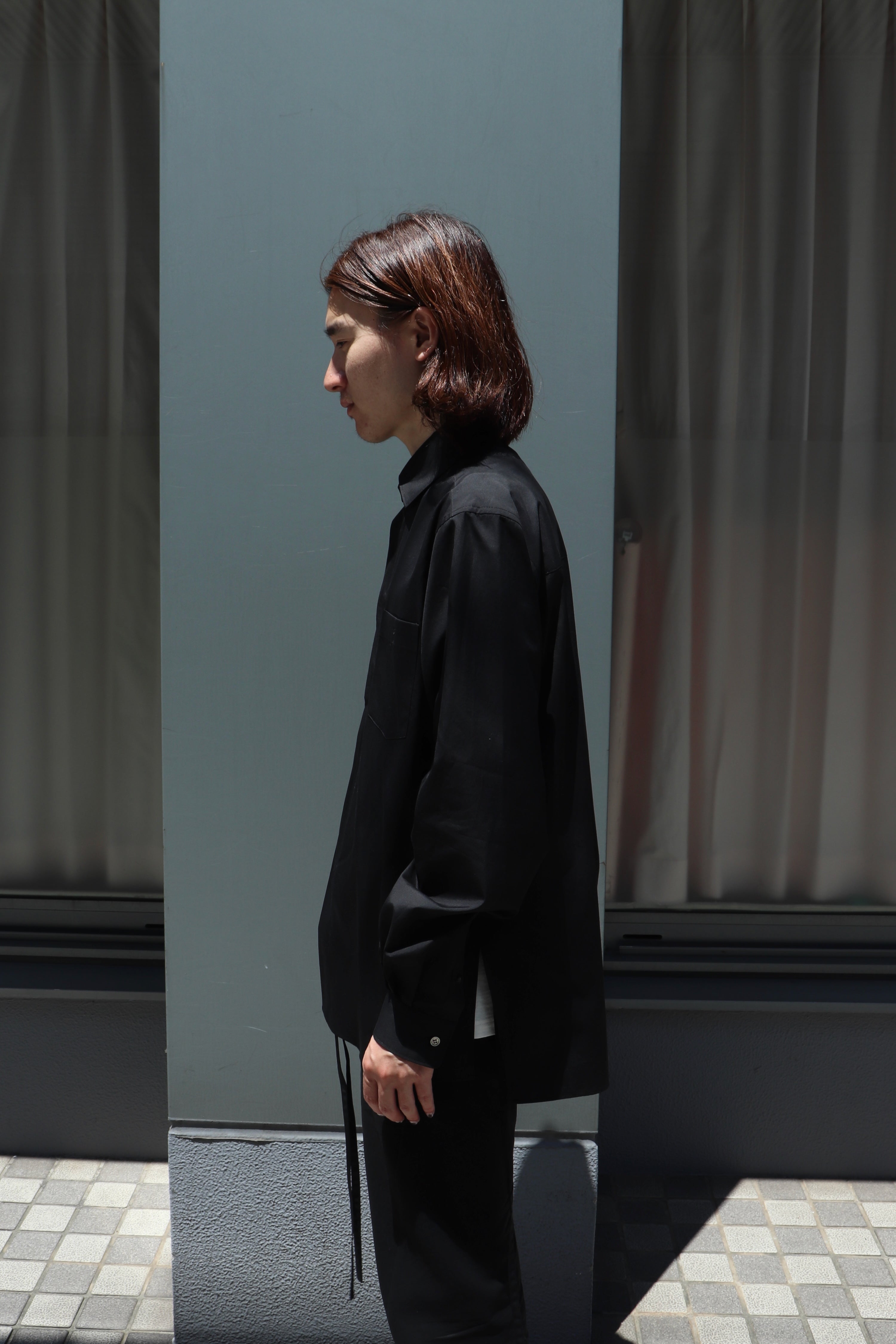 SOSHIOTSUKI(ソウシオオツキ)のTHE KIMONO BREASTED SHIRT-2 BLACKの