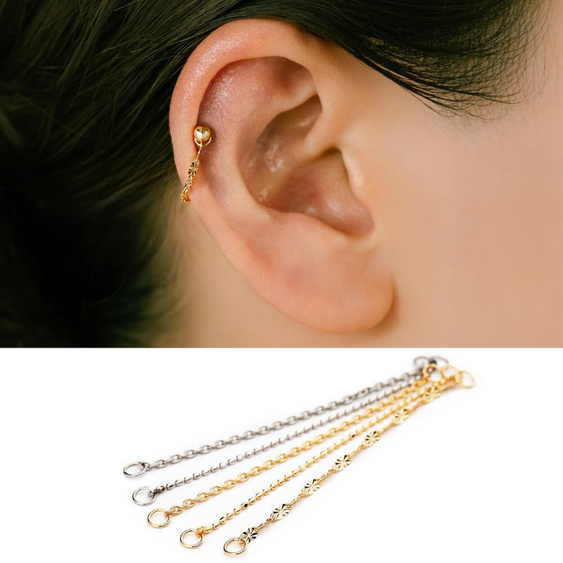 ピアス チャーム│K18 Pt チェーン チャーム│金属アレルギー対応 18金