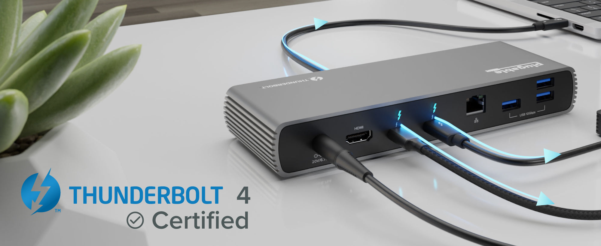 Plugable Thunderbolt 4 & USB4 HDMI Docking Station with 96W