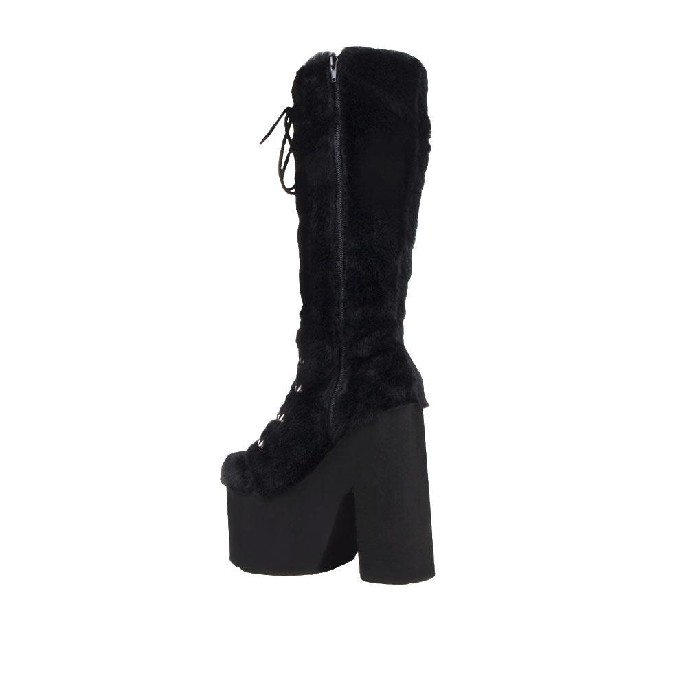 Jaxin Pink Fuzzy Platform Boot | Privileged Shoes