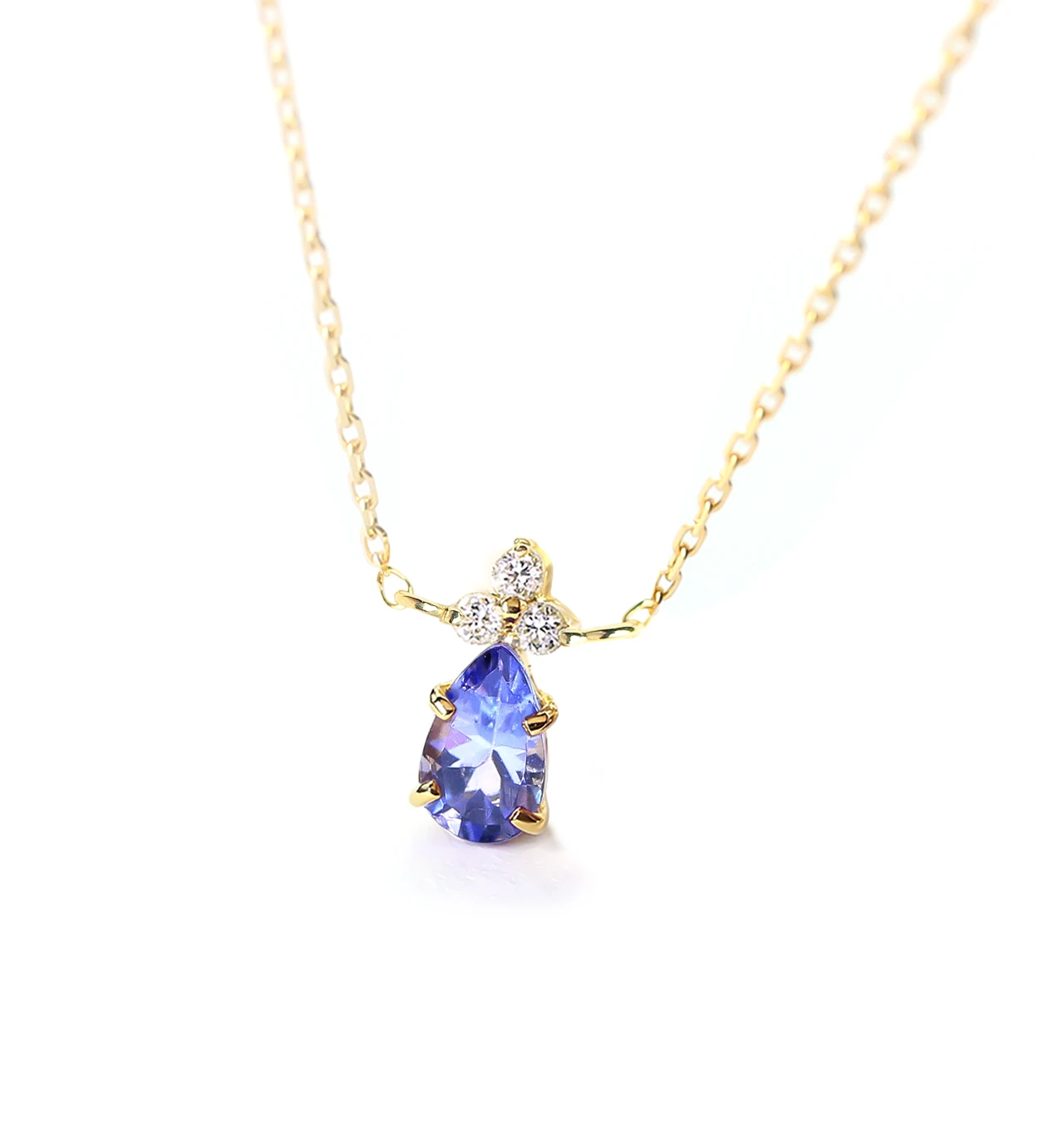 K18 タンザナイト＆ダイヤモンドのネックレス ~Ello Lilas~ 12月誕生石