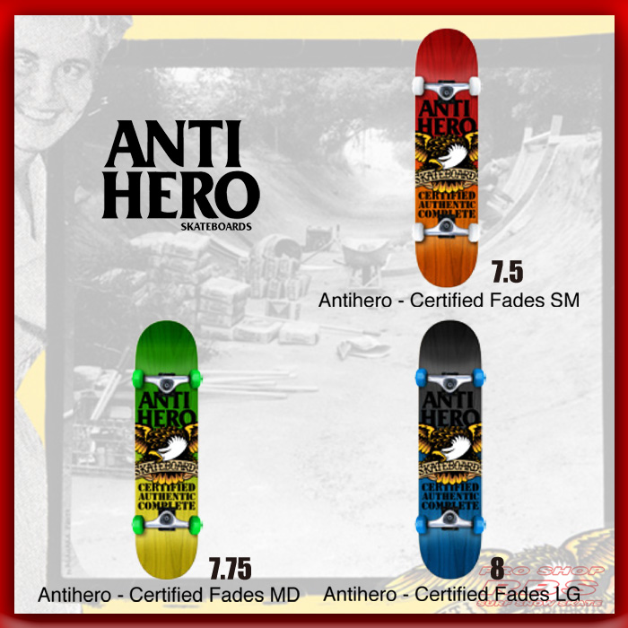 ANTIHERO スケートボード コンプリートセット CERTIFIED FADES 7.5