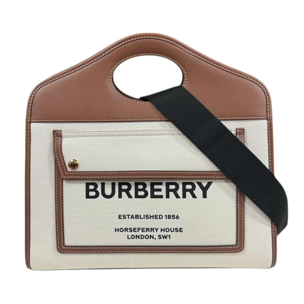 BURBERRY バーバリー ミディアム ロゴポケット ショルダーバッグ