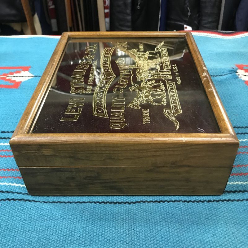 1970'S LEVI STRAUS ＆CO, WOOD FRAMED MIRROR JEWEL BOX ビンテージ