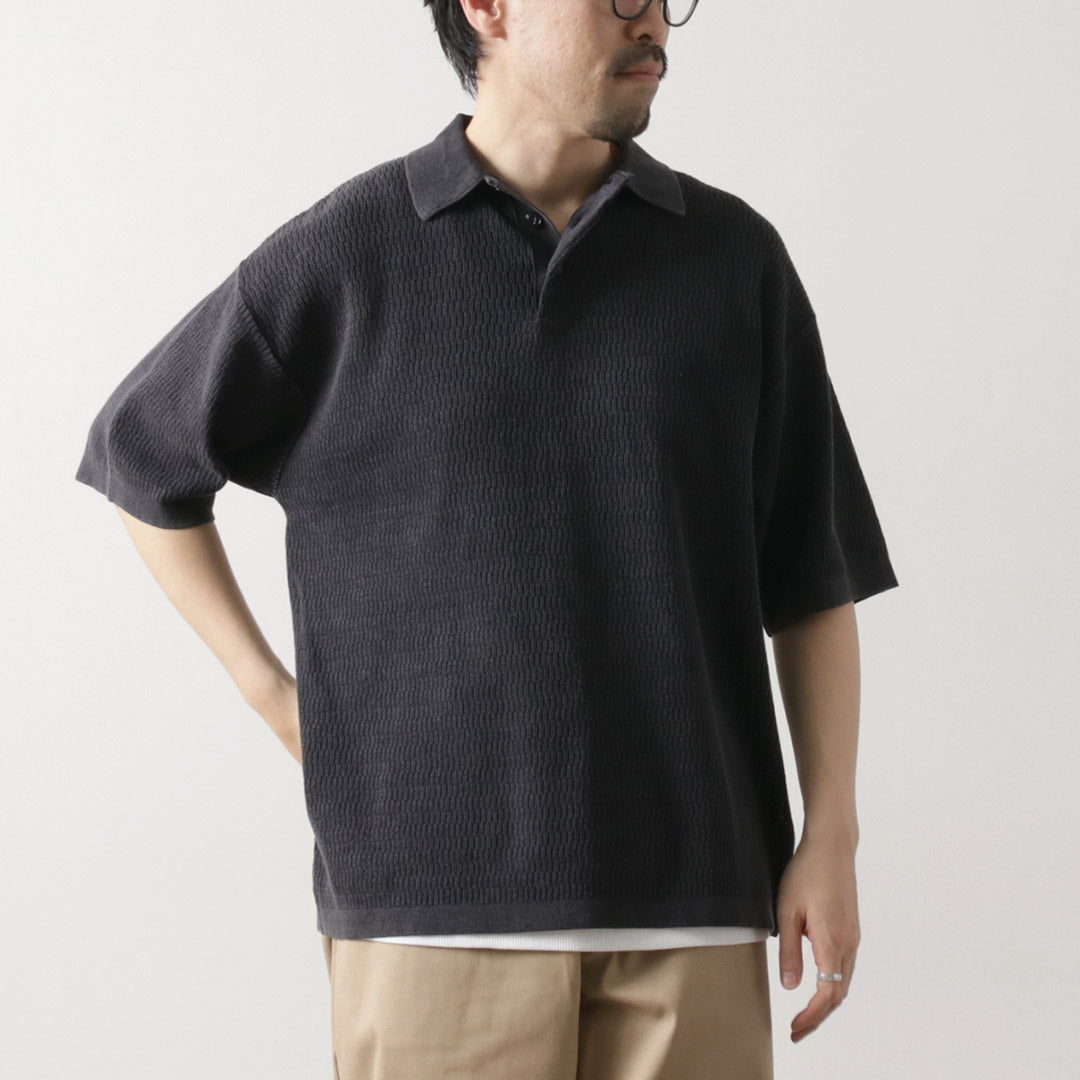 HEALTHKNIT（ヘルスニット） ポロカラー ショートスリーブ ニット