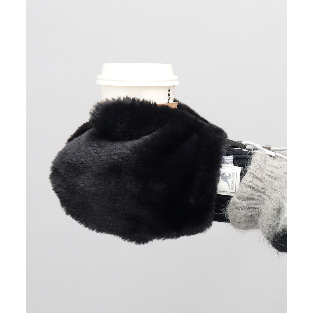 カンゴール KANGOL ストラップ付き ファー ミトングローブ 秋 冬 防寒