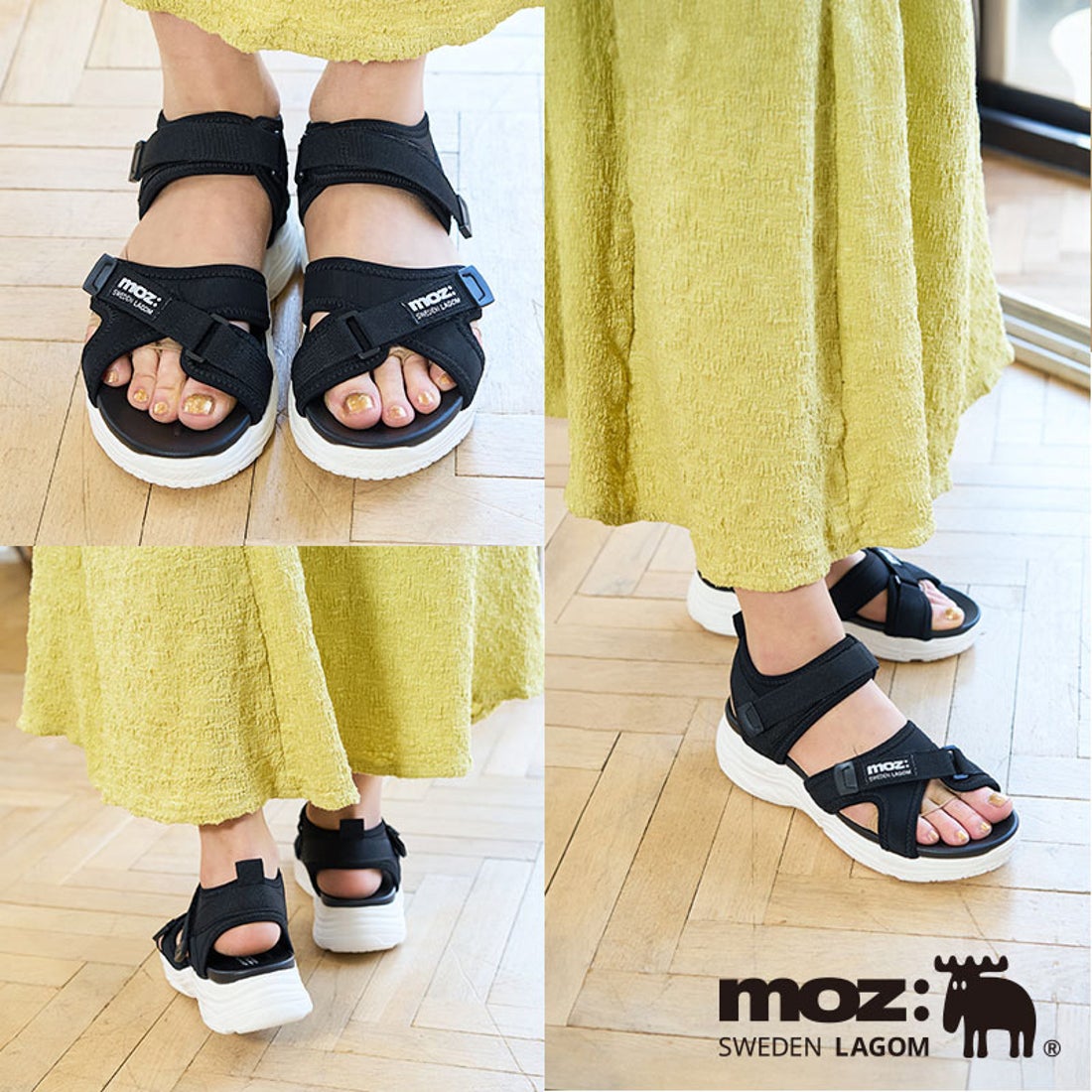 moz モズ スウェーデン ローゴン MOZ SWEDEN LAGOM クロスベルト厚底
