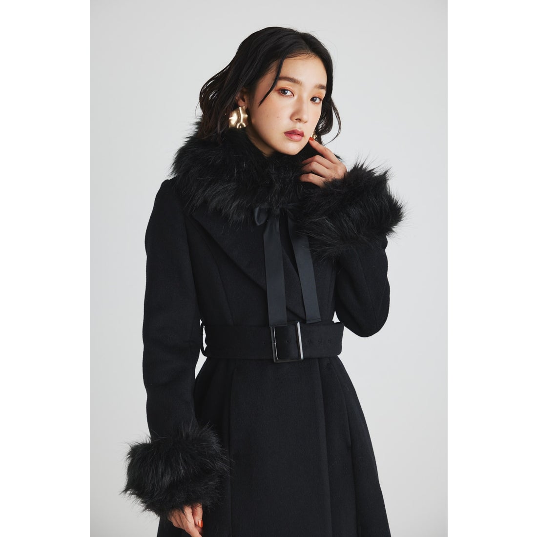 rienda ティペットSETレディーロングCT BLK -ファッション通販 FASHION