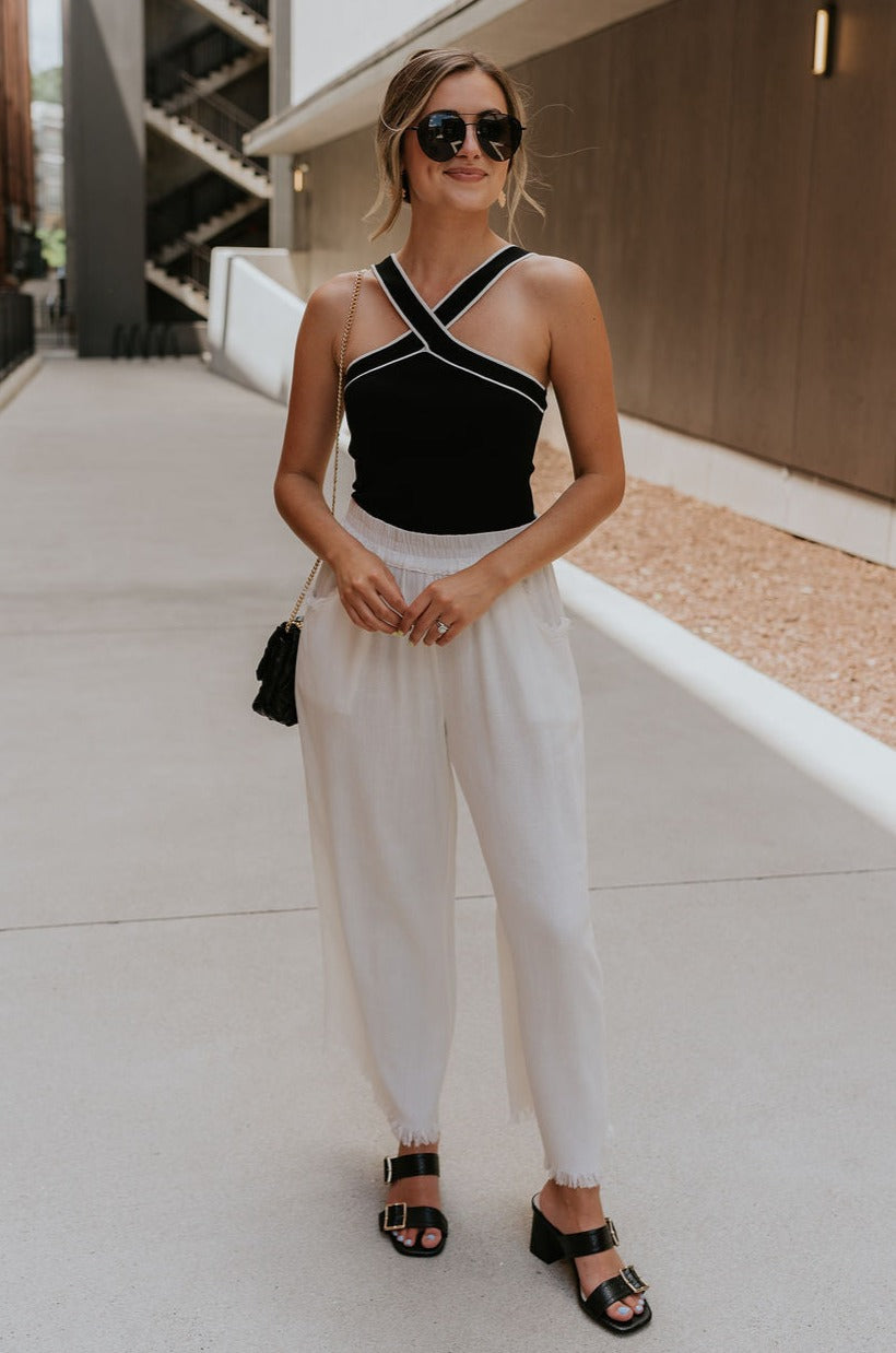 Jane Criss-Cross Halter Tank - Lizard Thicket