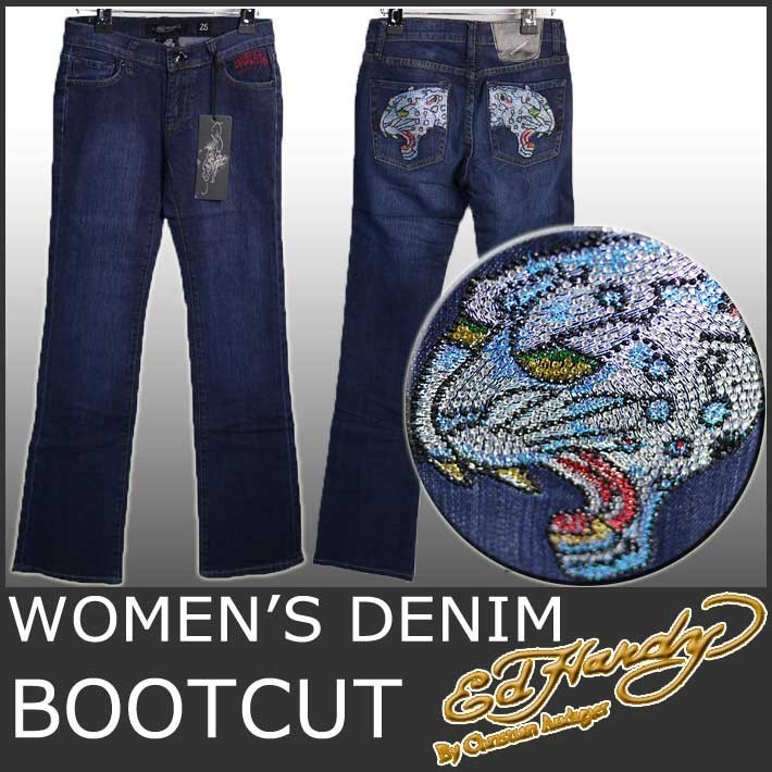 Ed Hardy（エド・ハーディー） ラインストーン デニム レディース