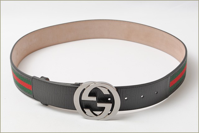 GUCCI（グッチ） ベルト メンズ シェリーライン グリーン/レッド