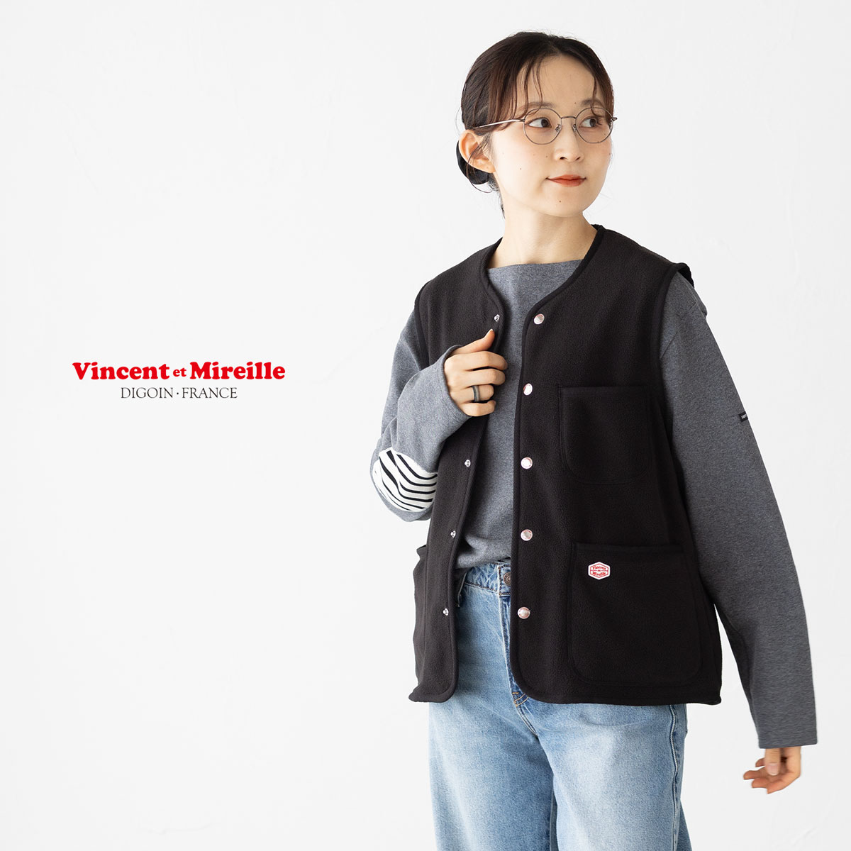 VINCENT ET MIREILLE（ヴァンソン エ ミレイユ） フリース ベスト